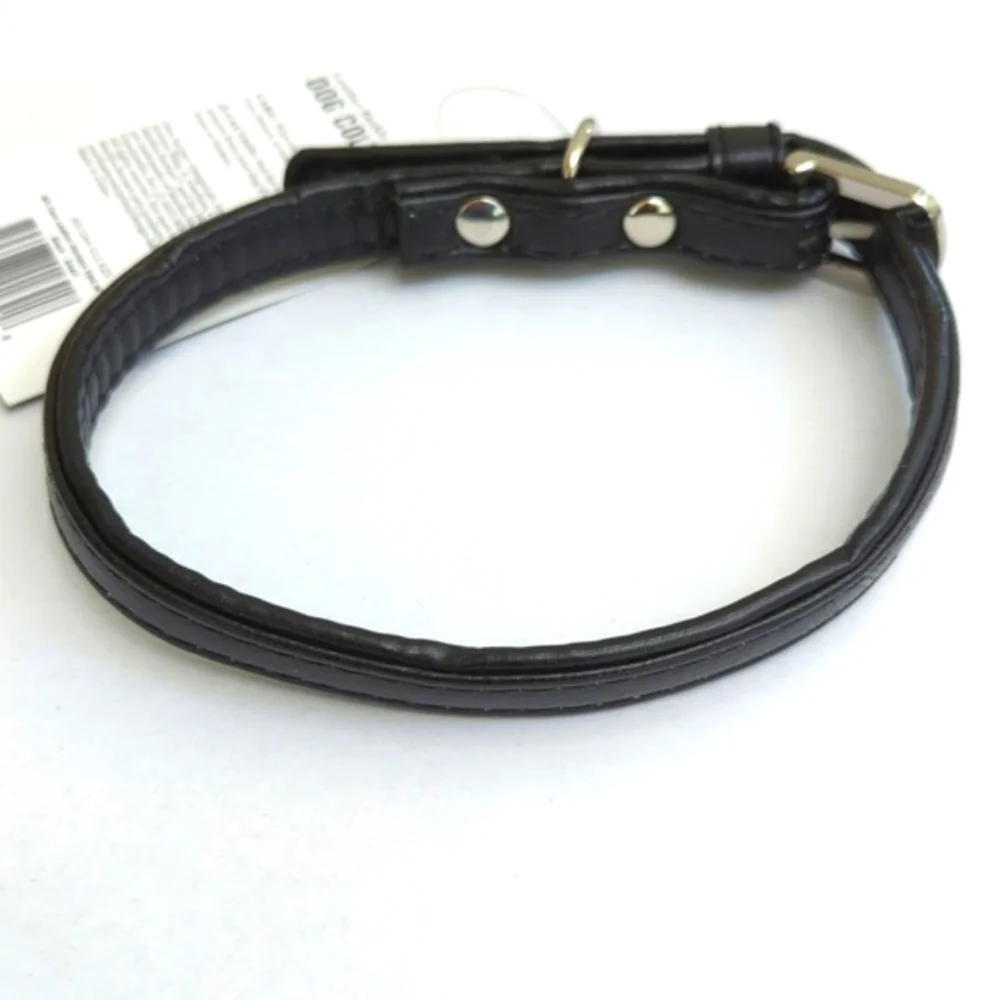 🌻 Martha Stewart Black Faux/Vegan Leather Buckle Dog Collar Size 14 Small